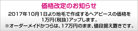 価格改定のお知らせ